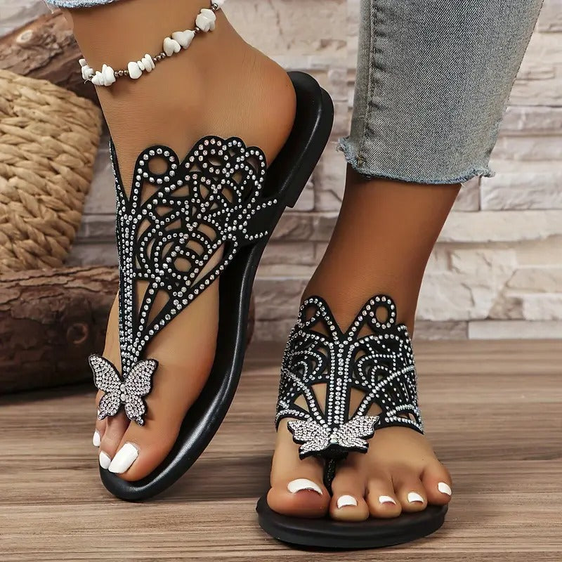 Rosalia - Stylish Leather Sandal With Butterfly Cover
