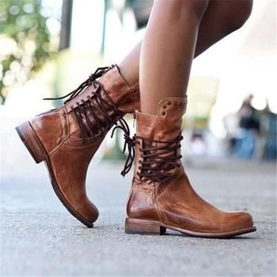 Mia | Leather boots with lace
