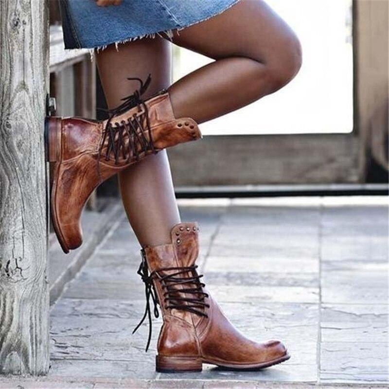 Mia | Leather boots with lace
