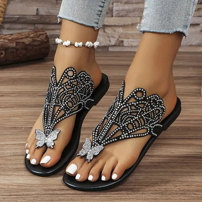Rosalia - Stylish Leather Sandal With Butterfly Cover