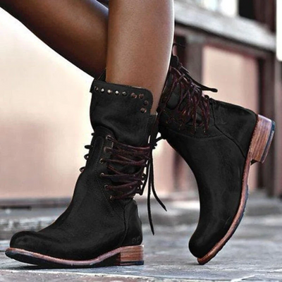 Mia | Leather boots with lace