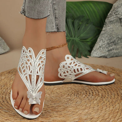 Rosalia - Stylish Leather Sandal With Butterfly Cover